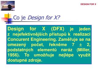 Co je Design for X?