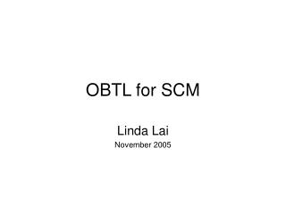 OBTL for SCM