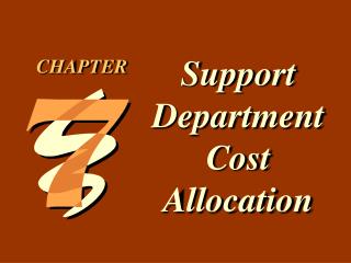 Support Department Cost Allocation