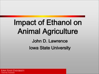 Impact of Ethanol on Animal Agriculture