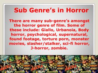 Sub Genre’s in Horror