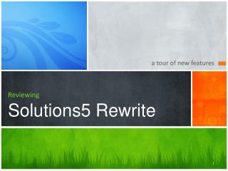 Reviewing Solutions5 Rewrite