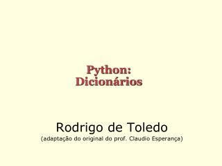 Python: Dicionários