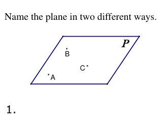 Name the plane in two different ways.