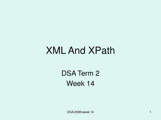 XML And XPath