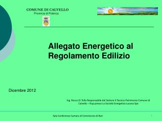 Allegato Energetico al Regolamento Edilizio