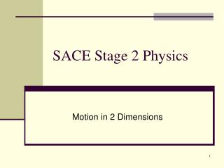 SACE Stage 2 Physics
