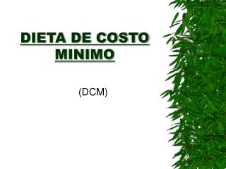 DIETA DE COSTO MINIMO