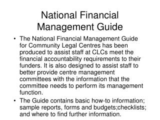 National Financial Management Guide