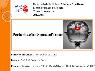 Perturbações Somatoformes