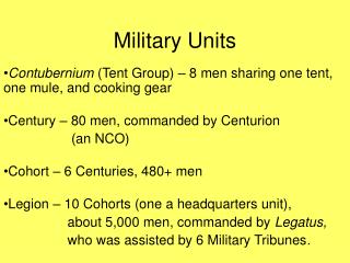 Military Units
