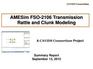 AMESim FSO-2106 Transmission Rattle and Clunk Modeling