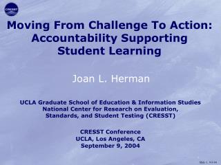 Moving From Challenge To Action: Accountability Supporting Student Learning
