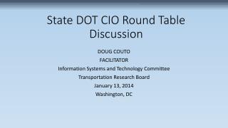 State DOT CIO Round Table Discussion