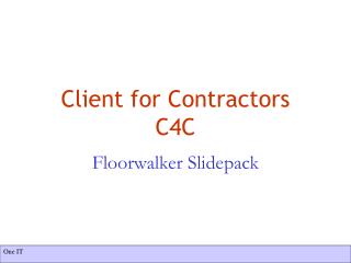 Client for Contractors C4C