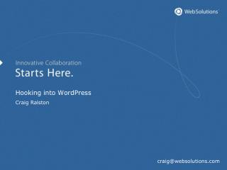 Hooking into WordPress