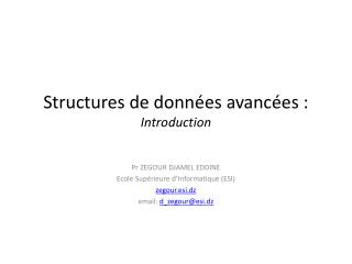 Structures de données avancées : Introduction