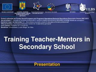 Training Teacher-Mentors in Secondary School