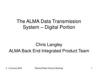 The ALMA Data Transmission System – Digital Portion