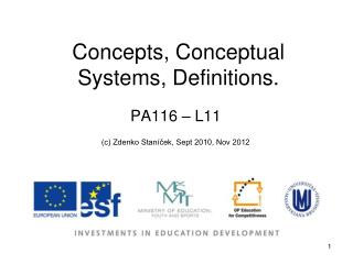 Concepts, Conceptual Systems, Definitions.