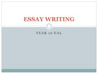 ESSAY WRITING