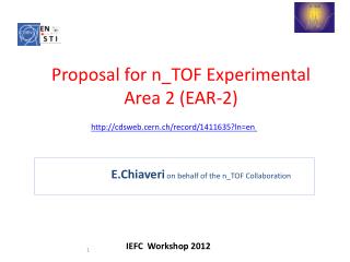 E.Chiaveri on behalf of the n_TOF Collaboration
