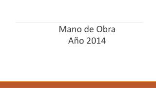 Mano de Obra Año 2014