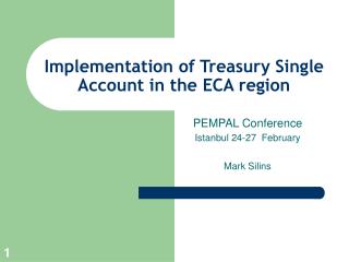 Implementation of Treasury Single Account in the ECA region