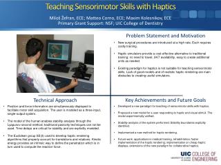 Teaching Sensorimotor Skills with Haptics