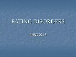 EATING DISORDERS