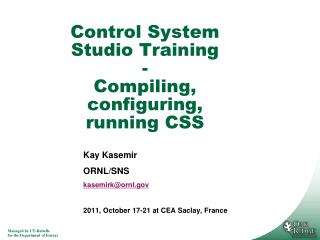 Control System Studio Training - Compiling, configuring, running CSS