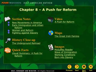 Chapter 8 – A Push for Reform