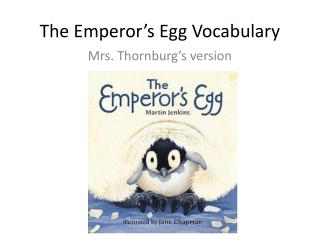 The Emperor’s Egg Vocabulary