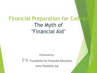 Financial Preparation for College The Myth of ‘Financial Aid’