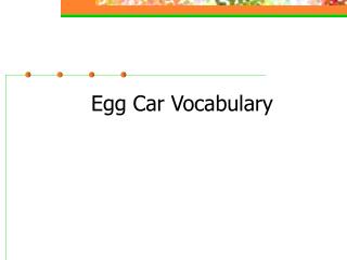 Egg Car Vocabulary