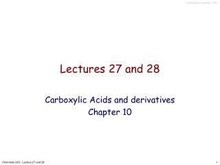 Lectures 27 and 28