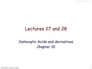 Lectures 27 and 28