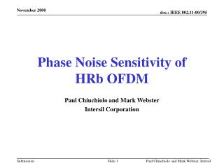 Phase Noise Sensitivity of HRb OFDM