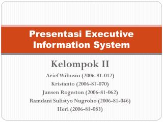 Presentasi Executive Information System