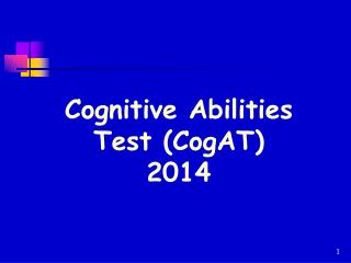 Cognitive Abilities Test (CogAT) 2014