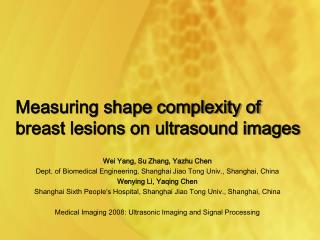 Measuring shape complexity of breast lesions on ultrasound images