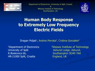 Department of Electronics , University of Split, Croatia &amp; Wessex Institute of Technology
