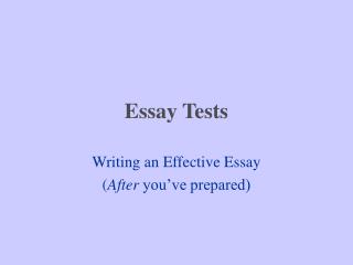 Essay Tests