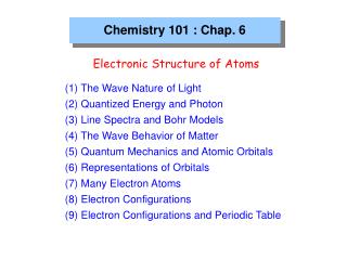 Chemistry 101 : Chap. 6