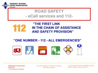 ROAD SAFETY - eCall services and 112-
