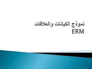 نموذج الكيانات والعلاقات ERM