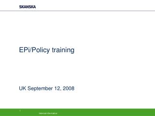 EPi/Policy training