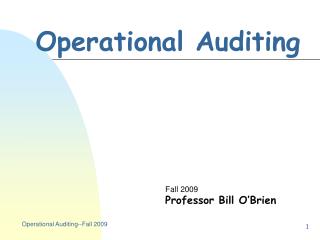 Operational Auditing