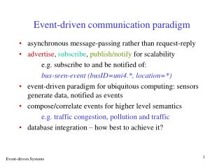 Event-driven communication paradigm