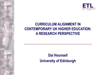 CURRICULUM ALIGNMENT IN CONTEMPORARY UK HIGHER EDUCATION: A RESEARCH PERSPECTIVE